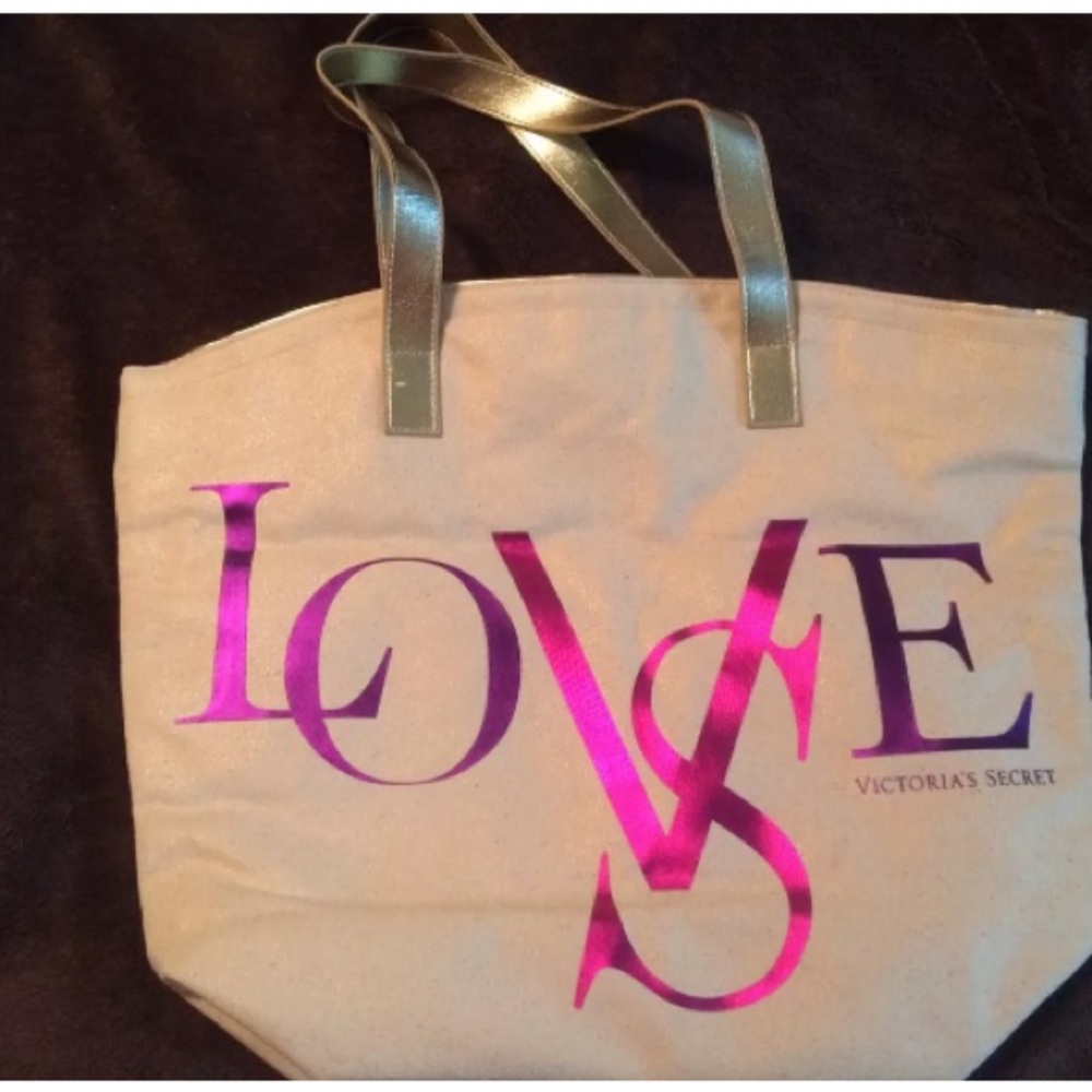 Vintage Love VS Canvas Victoria’s Secret Tote Bag
